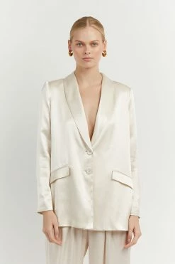 DISSH Boutiques KIAH PEARL SATIN BLAZER CLOTHING