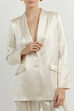 DISSH Boutiques KIAH PEARL SATIN BLAZER CLOTHING
