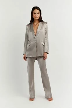 DISSH Boutiques CLOTHING KIAH PEWTER SATIN BLAZER