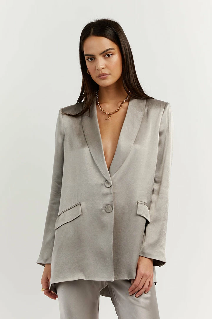 Buy ๐ฅ DISSH Boutiques CLOTHING KIAH PEWTER SATIN BLAZER ๐ฅฐ 3 DISSH Boutiques CLOTHING KIAH PEWTER SATIN BLAZER