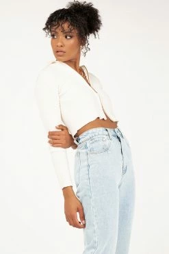 Best Pirce β€οΈ DISSH Boutiques ESSENTIAL WHITE ZIP FRONT KNIT TOPS π€© 18 DISSH Boutiques ESSENTIAL WHITE ZIP FRONT KNIT TOPS