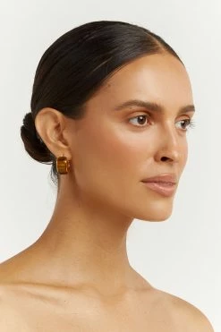 DISSH Boutiques LUCY GOLD AND TORT EARRINGS ACCESSORIES