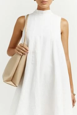 DISSH Boutiques POPPY BONE LEATHER TOTE BAG