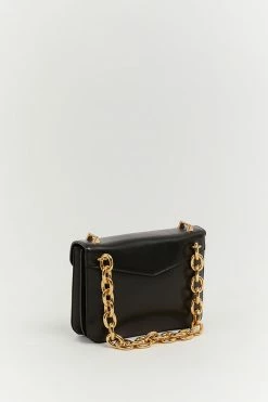 DISSH Boutiques DION BLACK GOLD CHAIN BAG
