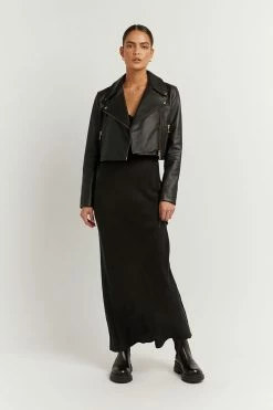 DISSH Boutiques ZOE BLACK LEATHER CROPPED JACKET