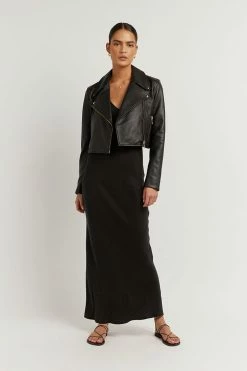 DISSH Boutiques ZOE BLACK LEATHER CROPPED JACKET