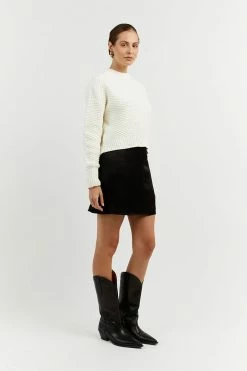 DISSH Boutiques SWEATERS EMBER WHITE HONEYCOMB KNIT JUMPER