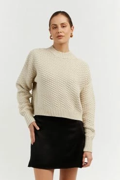 DISSH Boutiques EMBER STONE HONEYCOMB KNIT JUMPER SWEATERS