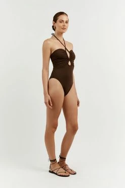 New ❤️ DISSH Boutiques CLOTHING AMAYA CHOC HALTER ONE PIECE 🤩 8 DISSH Boutiques CLOTHING AMAYA CHOC HALTER ONE PIECE
