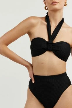DISSH Boutiques AMAYA BLACK MULTI WAY BIKINI TOP