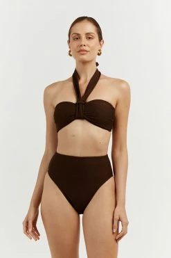 DISSH Boutiques CLOTHING AMAYA CHOC MULTI WAY BIKINI TOP