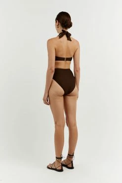 DISSH Boutiques CLOTHING AMAYA CHOC MULTI WAY BIKINI TOP