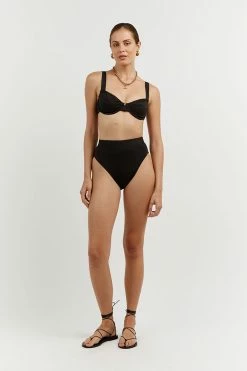 DISSH Boutiques CLOTHING AMAYA BLACK HIGH CUT BRIEF