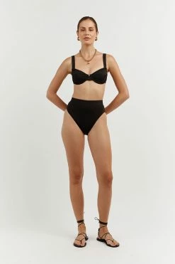 DISSH Boutiques CLOTHING AMAYA BLACK HIGH CUT BRIEF