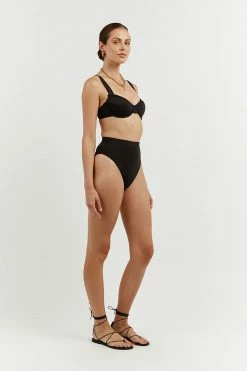DISSH Boutiques CLOTHING AMAYA BLACK HIGH CUT BRIEF
