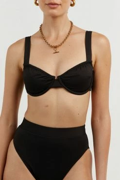 DISSH Boutiques CLOTHING AMAYA BLACK HIGH CUT BRIEF