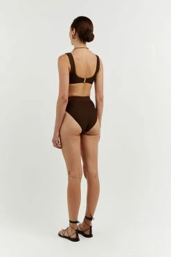 DISSH Boutiques AMAYA CHOC RIB HIGH CUT BRIEF
