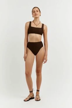 DISSH Boutiques CLOTHING AMAYA CHOC HIGH WAISTED BRIEF