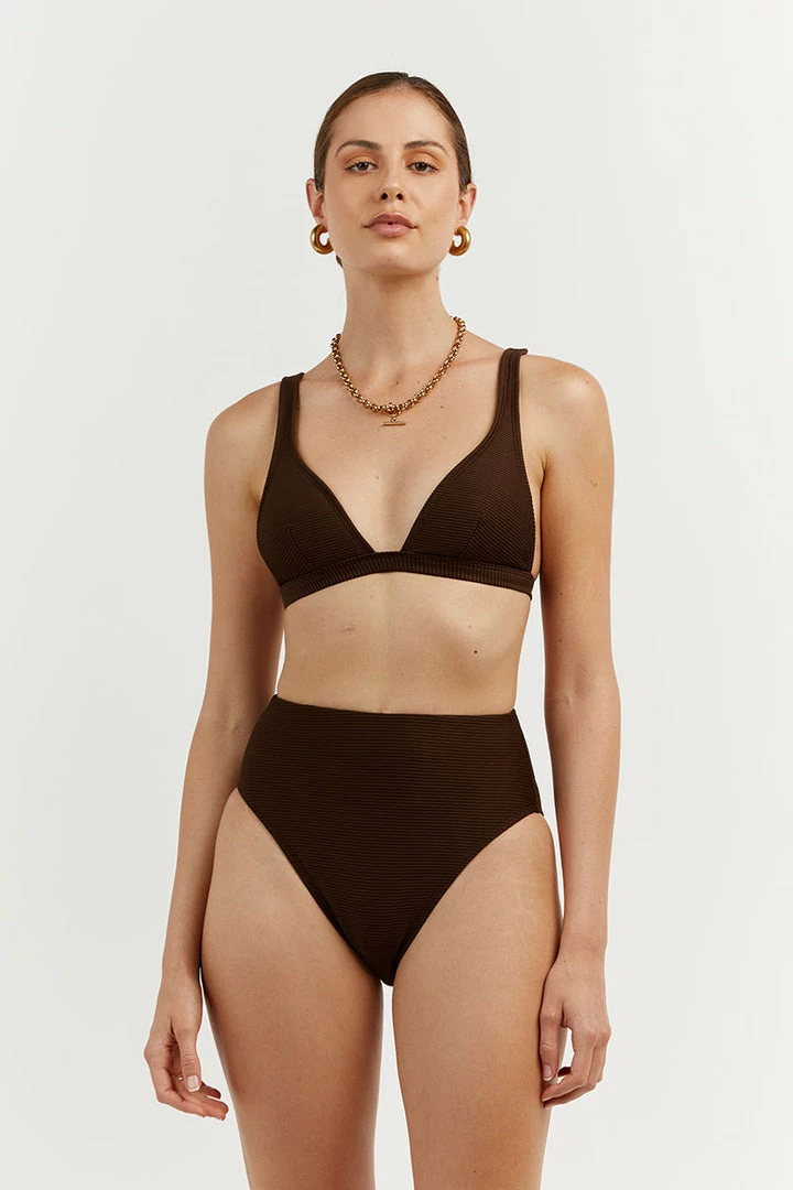 New ๐ DISSH Boutiques AMAYA CHOC TRIANGLE ๐ BIKINI TOP ๐งจ 3 DISSH Boutiques AMAYA CHOC TRIANGLE BIKINI TOP