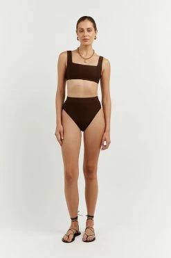 DISSH Boutiques AMAYA CHOC SPORTS BRA SWIM TOP
