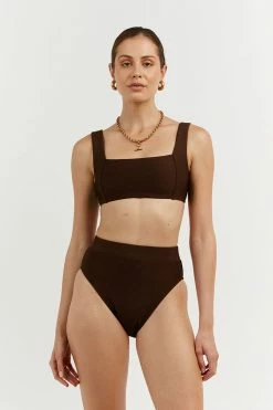 DISSH Boutiques AMAYA CHOC SPORTS BRA SWIM TOP