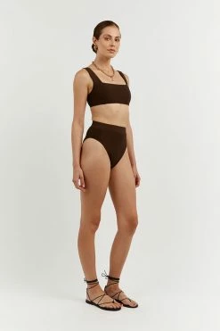 DISSH Boutiques AMAYA CHOC SPORTS BRA SWIM TOP