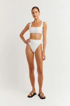 DISSH Boutiques SWIMSUITS & COVERUPS LOLA WHITE SPORT BRA SWIM TOP
