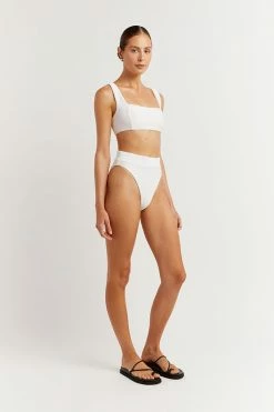 DISSH Boutiques SWIMSUITS & COVERUPS LOLA WHITE SPORT BRA SWIM TOP