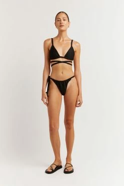 DISSH Boutiques SWIMSUITS & COVERUPS LOLA BLACK STRING TRIANGLE TOP