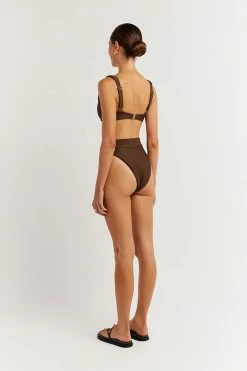 DISSH Boutiques LOLA DARK CHOC HIGH WAIST BRIEF SWIMSUITS & COVERUPS