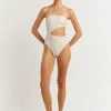 DISSH Boutiques LOLA CREAM CUT OUT ONE PIECE SWIMSUITS & COVERUPS