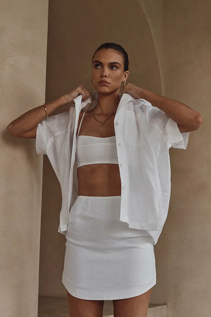 Best Sale ๐ฏ DISSH Boutiques CAMPBELL WHITE LINEN ๐ SHIRT ๐ 1 DISSH Boutiques CAMPBELL WHITE LINEN SHIRT