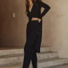 DISSH Boutiques LOU BLACK WIDE LEG KNIT PANT CLOTHING