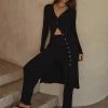 DISSH Boutiques LOU BLACK LONGLINE KNIT CARDIGAN