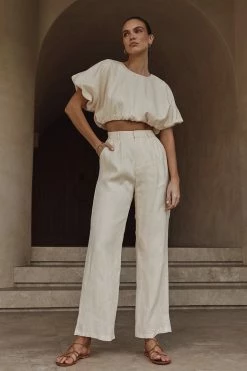 DISSH Boutiques CLOTHING NORAH BUTTER LINEN PANT