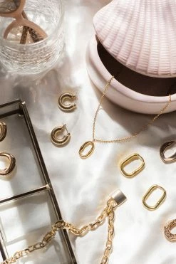 DISSH Boutiques SONJA GOLD SPIRAL HOOP EARRINGS KNITTED