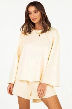 DISSH Boutiques KNITTED LONG LOST CUSTARD TOP