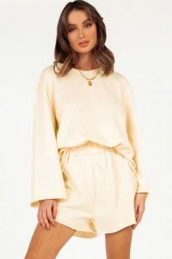 DISSH Boutiques KNITTED LONG LOST CUSTARD TOP