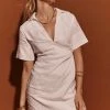 DISSH Boutiques BILLIE WHITE LINEN MINI DRESS CLOTHING