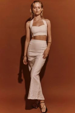 DISSH Boutiques WILLOW WHITE STRAIGHT LONG SKIRT