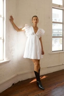 Deals ๐ DISSH Boutiques BONNIE FRILL WHITE LINEN MINI ๐ DRESS CLOTHING ๐ 13 DISSH Boutiques BONNIE FRILL WHITE LINEN MINI DRESS CLOTHING