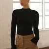 DISSH Boutiques DONNA BLACK SLEEVED KNIT TOP