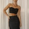 DISSH Boutiques BONNIE BLACK SWEETHEART CROP TOP CLOTHING
