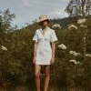 DISSH Boutiques CLOTHING LEOPOLD WHITE LINEN SHIRT DRESS