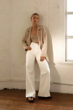 DISSH Boutiques PERI OFF WHITE WIDE LEG DENIM JEAN