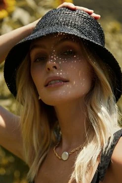 DISSH Boutiques LAURENT BLACK BUCKET HAT