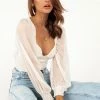 DISSH Boutiques KYLA WHITE LONG SLEEVE TOP