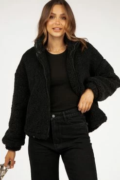 DISSH Boutiques OUTERWEAR RHODES BLACK TEDDY JACKET