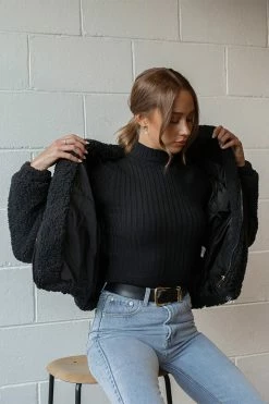 DISSH Boutiques OUTERWEAR RHODES BLACK TEDDY JACKET