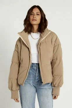 DISSH Boutiques OUTERWEAR BECKER BEIGE PUFFER JACKET